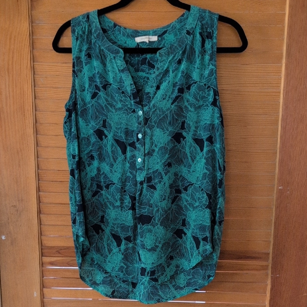 41 Hawthorn Blue Sleeveless Buttoned Blouse